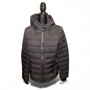 🔥 $175 MICHAEL KORS PREMIUM DOWN BLEND QUILTED PUFFER HOODED JACKET SIZE S 🔥